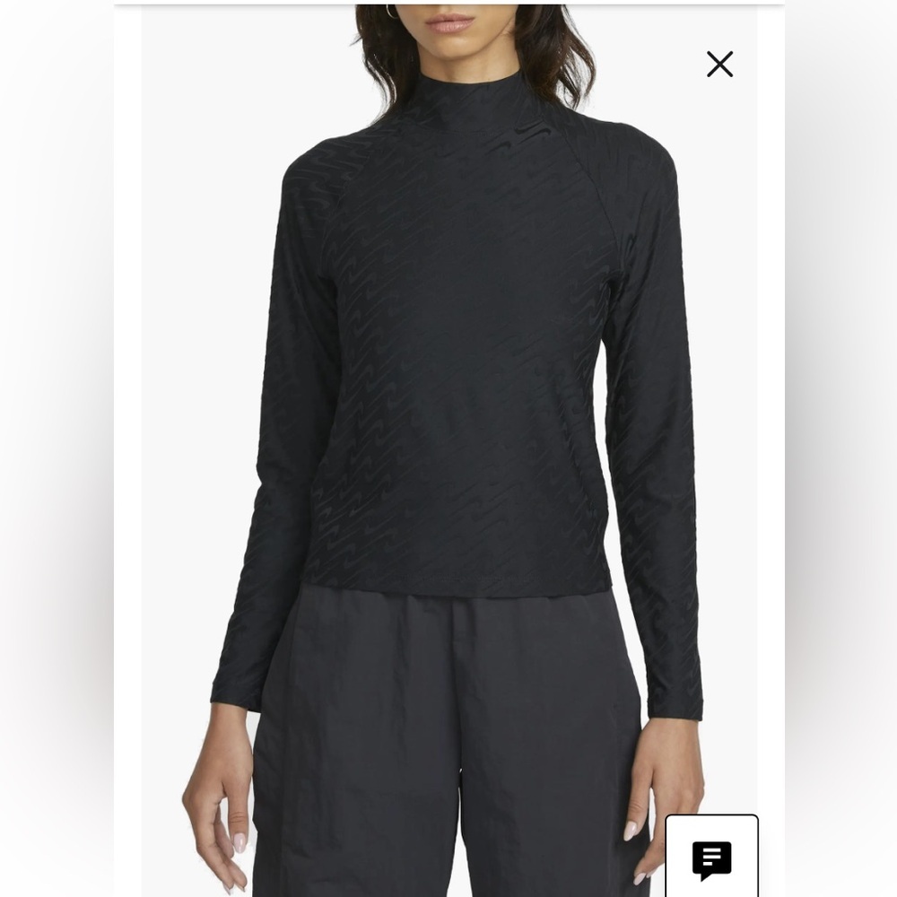 Nike Sportswear Icon Clash Mock Neck Long Sleeve Top Women's Size Small